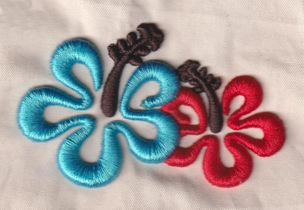 Hawaiian Flowers embroidery design preview