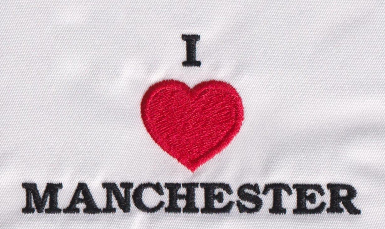 I LOVE MANCHESTER embroidery design preview