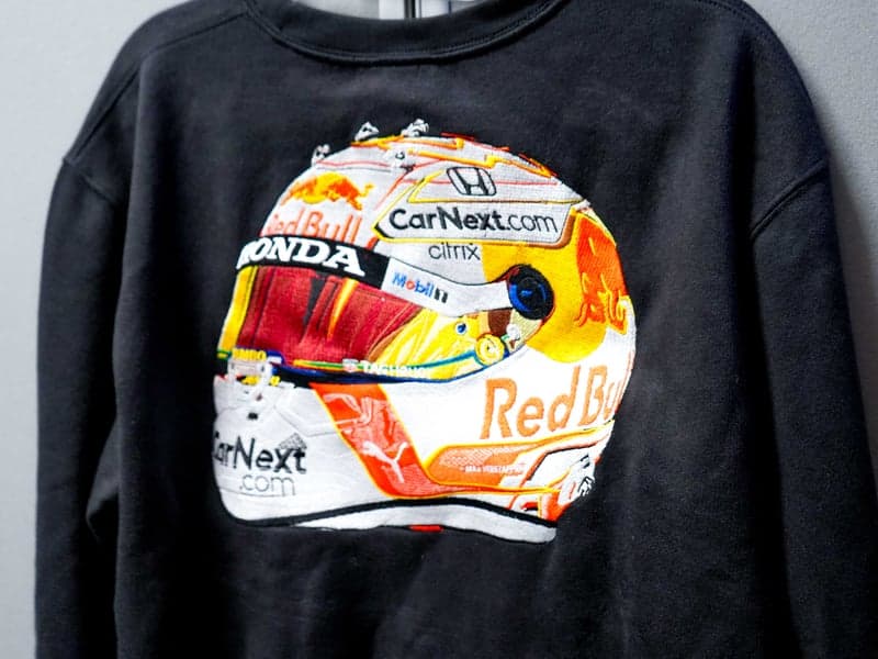 Production Result: Full Jacket Back | 280mm multi-colour design with flat registration on nylon puffer.